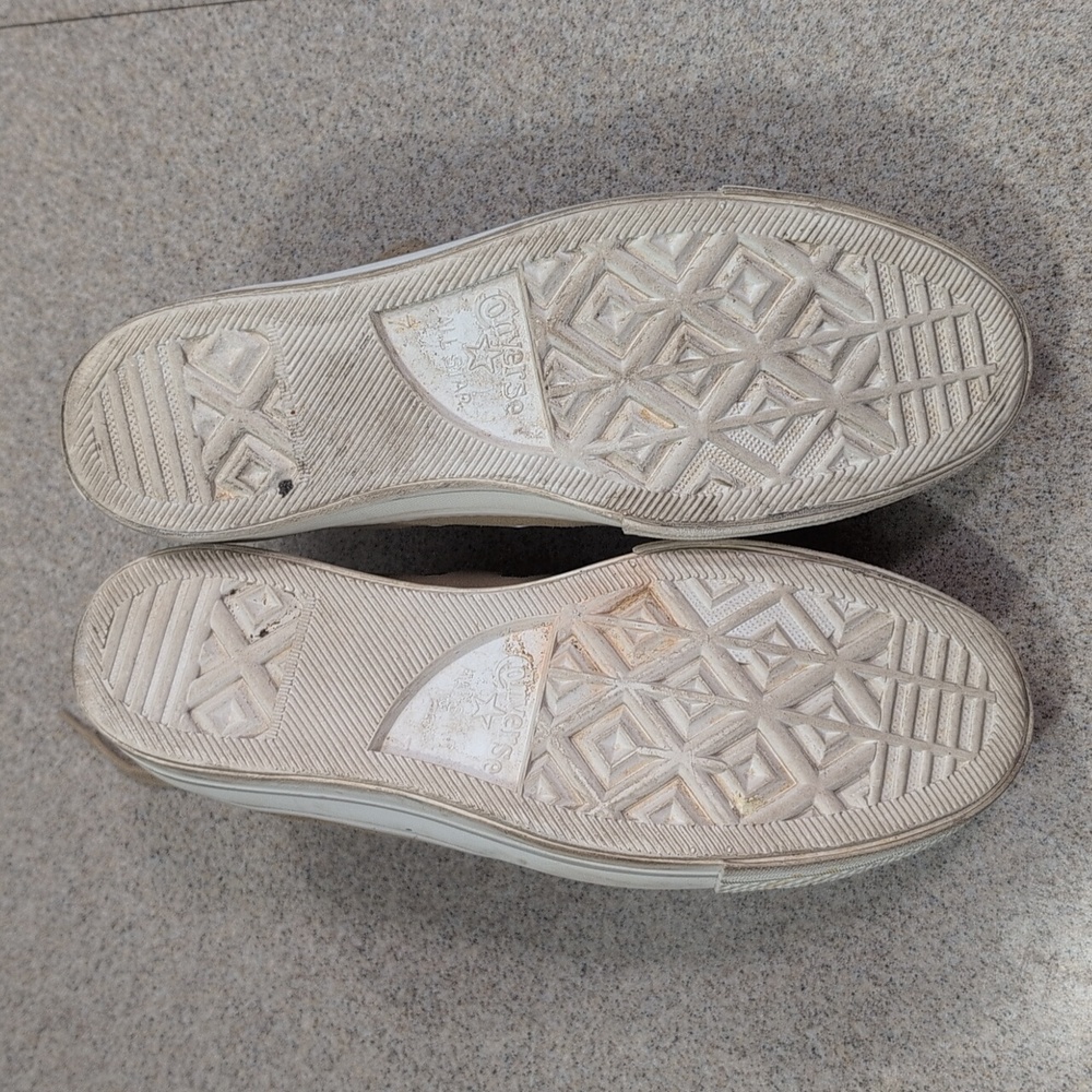 Converse All Star High Top Sneakers Gym Shoes Tan Leather Upper, Lift, Women's 9 - Picture 9 of 12